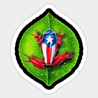 Puerto Rico Flag Coqui Frog Sticker